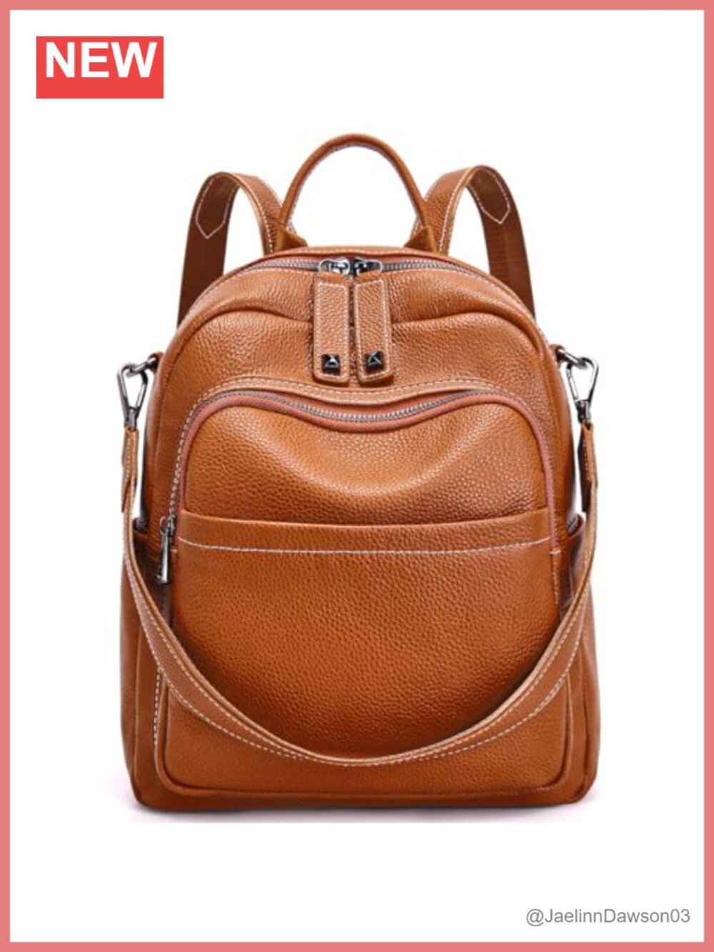 Genuine Leather Convertible Backpack Purse Women Anti-Theft Work Travel Bag